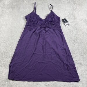 INC International Concepts Women's Nightgown Lace & Chiffon Purple Size XS New